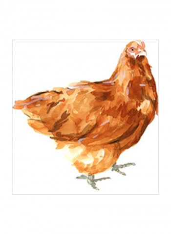 Wild Chicken I Wall Poster Brown/White 75x75x3.5centimeter