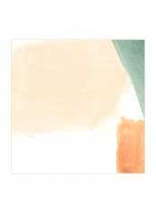 Color Swatch I Wall Poster Peach/Green/White 65x65x3.5centimeter