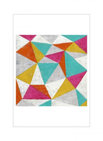 Confection I Wall Poster Grey/Orange/Yellow 75x75x3.5centimeter