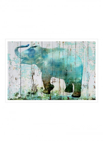 Blue Elephant Poster Blue 80x75x3.5centimeter