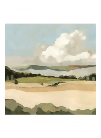 Cumulus Landscape II Wall Poster Green/Beige/White 80x80x3.5centimeter