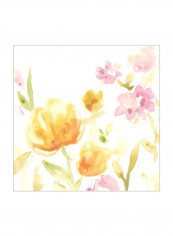 Floral Song I Wall Poster Pink/Orange/Green 80x80x3.5centimeter