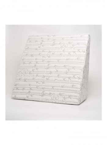 Wedge-Shaped Viscoelastic Foam Pillow White/Grey 25x24x12inch