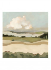 Cumulus Landscape I Wall Poster Green/Beige/White 80x80x3.5centimeter