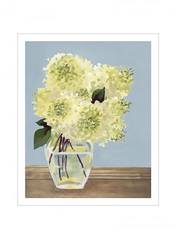 Hydrangea Vase I Poster Green/Blue/Brown 80x85x3.5centimeter