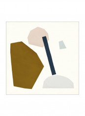 Lapidary I Poster White/Grey/Yellow 80x80x3.5centimeter