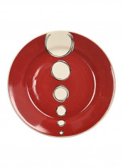 4-Piece Orbit Dessert And Snack Plate Red/White/Black 8.4x0.8x8.8inch