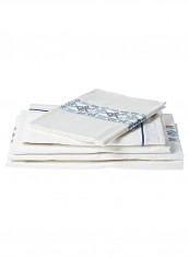 6-Piece Harem Eco Large Duvet Set Cotton White/Blue 280 x 280centimeter