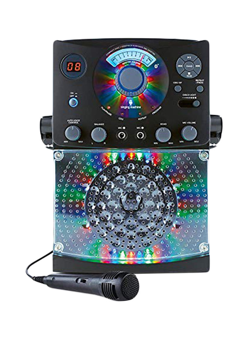 Bluetooth Karaoke System With LED Disco Lights, CD+G, USB And Microphone SML385UBK Black