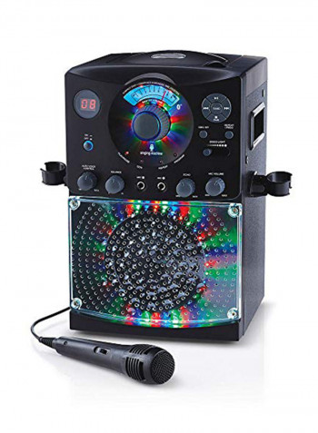 Bluetooth Karaoke System With LED Disco Lights, CD+G, USB And Microphone SML385UBK Black