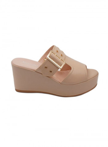 Formal Wedge Sandal Beige