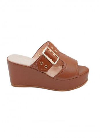 Formal Wedge Sandal Brown