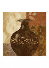 Ethnic Vase III Poster Brown/Yellow/Beige 80x80x3.5centimeter