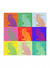 Parrot Party I Poster Pink/Green/Red 75x75x3.5centimeter