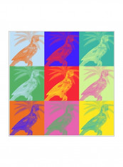Parrot Party II Poster Pink/Green/Red 75x75x3.5centimeter