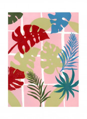 Colorful Tropics II Wall Poster Blue/Red/Green 75x80x3.5centimeter
