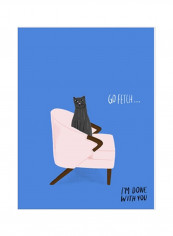 Mod Cats II Wall Poster Blue/Pink/Grey 75x80x3.5centimeter