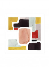 Color Blocking II Poster Black/Yellow/Pink 80x80x3.5centimeter