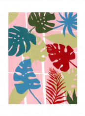 Colorful Tropics I Wall Poster Blue/Red/Green 75x80x3.5centimeter