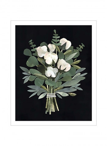 Cut Paper Bouquet I Poster Green/White 80 x85 x3.5centimeter