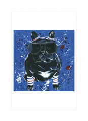 Dapper Animal III Wall Poster Blue/Black/White 75x75x3.5centimeter
