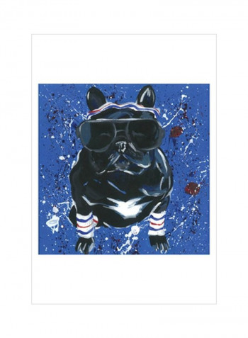 Dapper Animal III Wall Poster Blue/Black/White 75x75x3.5centimeter