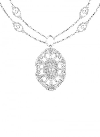 925 Sterling Silver Multi-Strand Pendant Necklace
