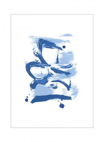 Blue Breeze I Poster Blue/White 75x80x3.5centimeter