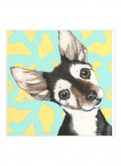 Dlynns Dogs - Jules Vern Poster Blue/Yellow/Black 75x75x3.5centimeter