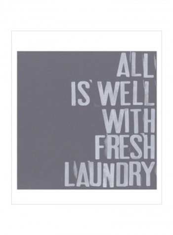 Fresh Laundry I Wall Poster Grey 75x75x3.5centimeter