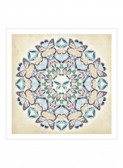Prosperity Mandala II Wall Poster Beige/Blue/Yellow 80x80x3.5centimeter