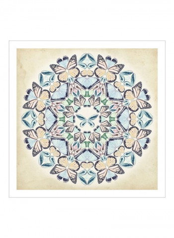 Prosperity Mandala II Wall Poster Beige/Blue/Yellow 80x80x3.5centimeter