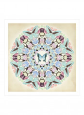 Prosperity Mandala IV Wall Poster Beige/Blue/Green 80x80x3.5centimeter