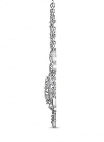 925 Sterling Silver Cubic Zircon Studded Heart Pendant Necklace