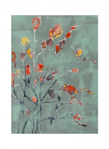 Wildflower Watercolours II Poster Red