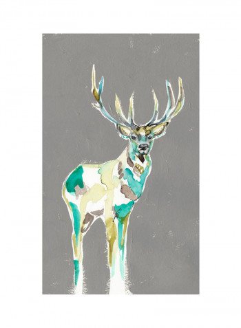 Solitary Deer I Canvas Wall Art Multicolour