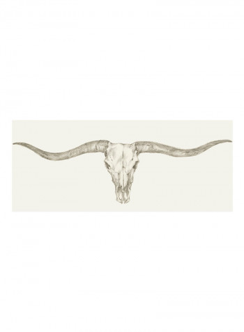 Western Skull Mount III Poster Grey/White