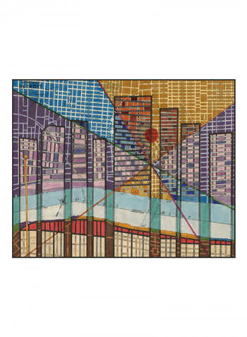 Modern Map Of Detroit Poster Multicolour