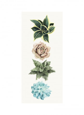 Row Of Succulents I Poster Green