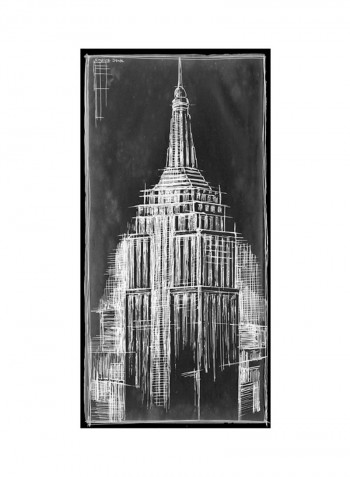 Empire State Blueprint Poster Black/White