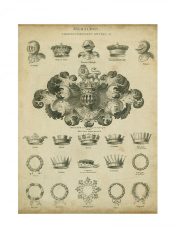Heraldic Crowns & Coronets I Poster Multicolour