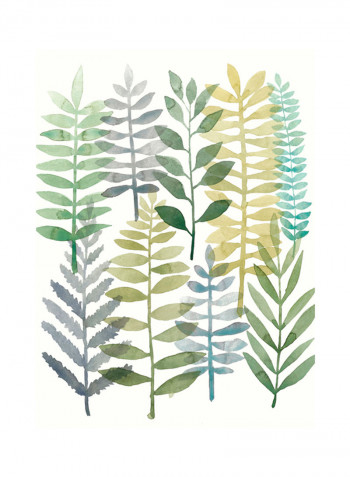 Watercolour Botany I Poster Green/Blue/Grey