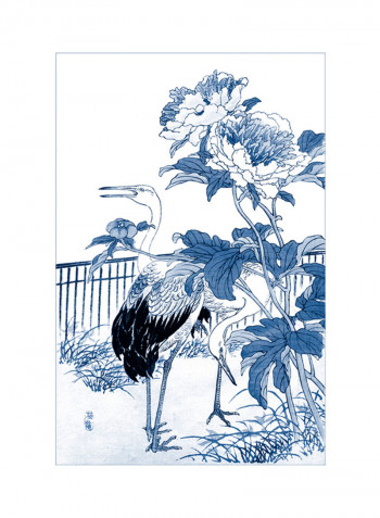 Asian Garden I Poster Blue/White