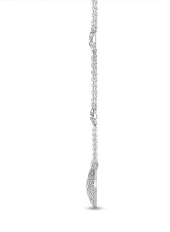 925 Sterling Silver Cubic Zirconia Studded Heart Pendant Necklace