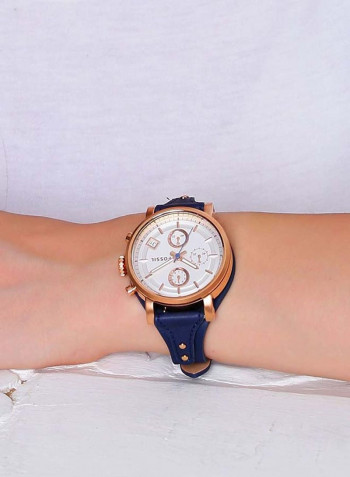 Women's Leather Analog Quartz Watch ES3838