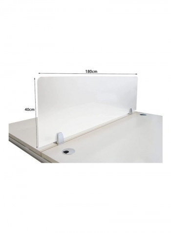 Office Desk Divider White 180x40x1.5cm