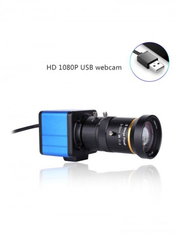 1080P HD Webcam With Microphone 12.6x5x5centimeter Blue/Black