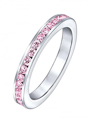 925 Sterling Silver Cubic Zirconia Studded Ring Eternity Band Ring