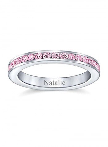 925 Sterling Silver Cubic Zirconia Studded Ring Eternity Band Ring