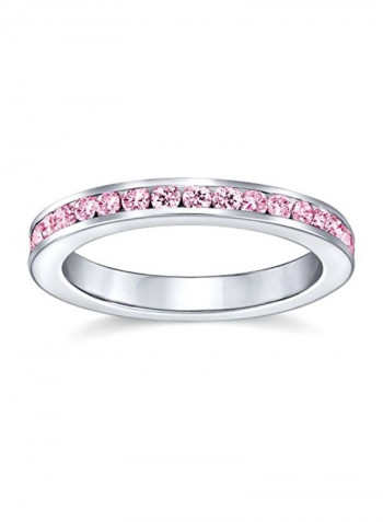 925 Sterling Silver Cubic Zirconia Studded Ring Eternity Band Ring